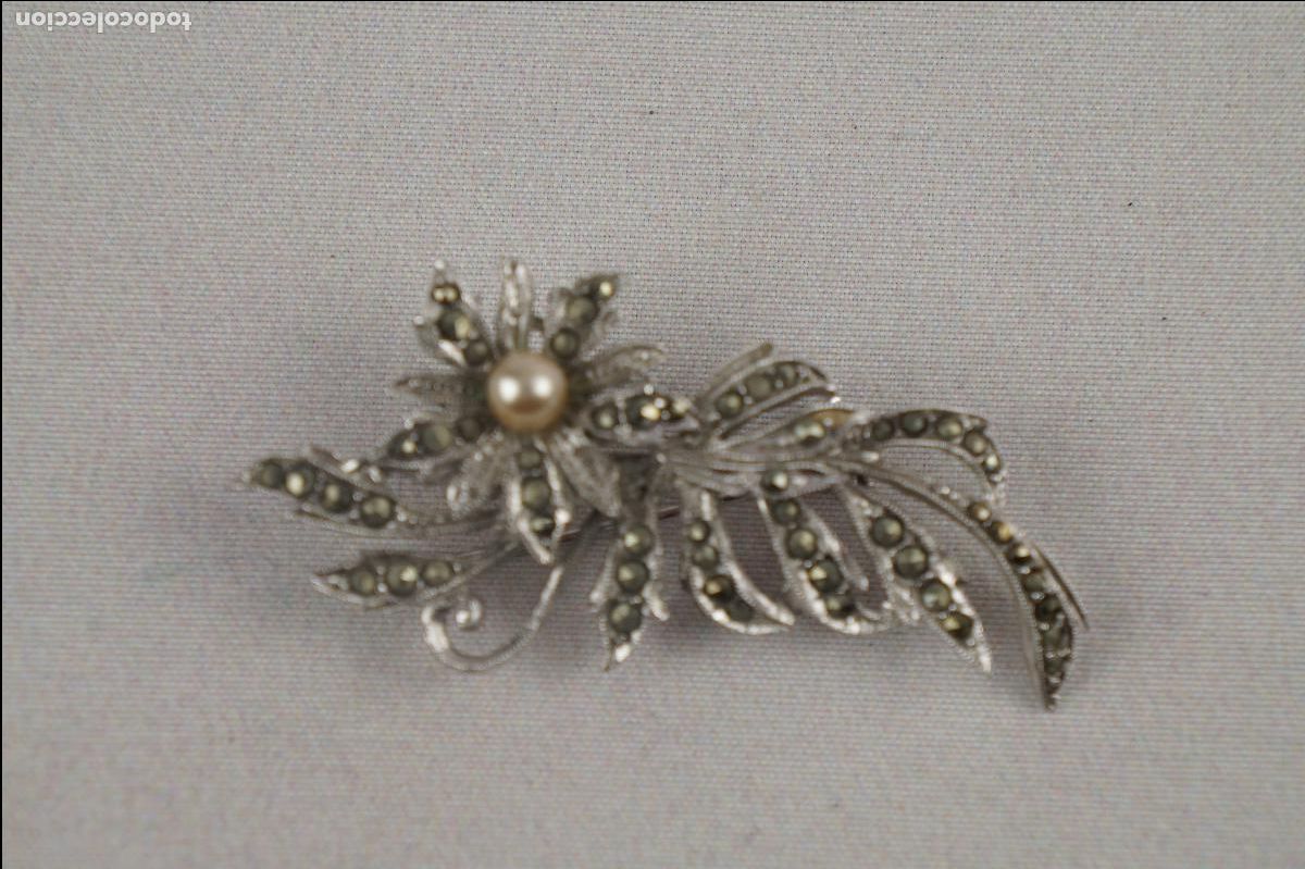 Antig&uuml;edades: Broche de plata con una perla - Foto 2