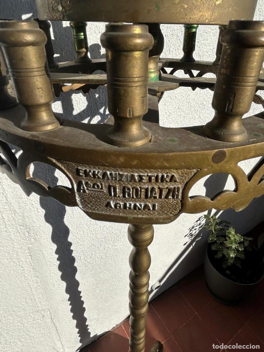 Antig&uuml;edades: Candelabro de pie antiguo - Foto 4