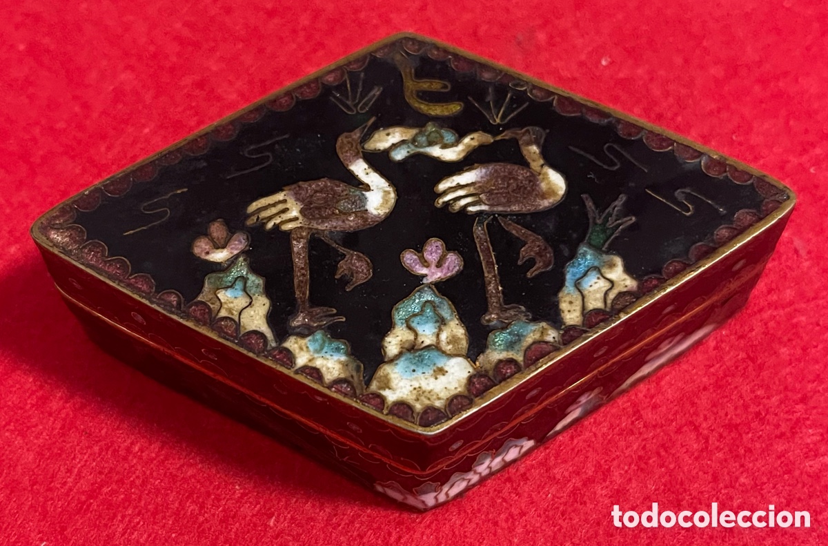 Antig&uuml;edades: Simp&aacute;tica Caja, antigua, romboidal, bronce y cloisonne - Foto 1