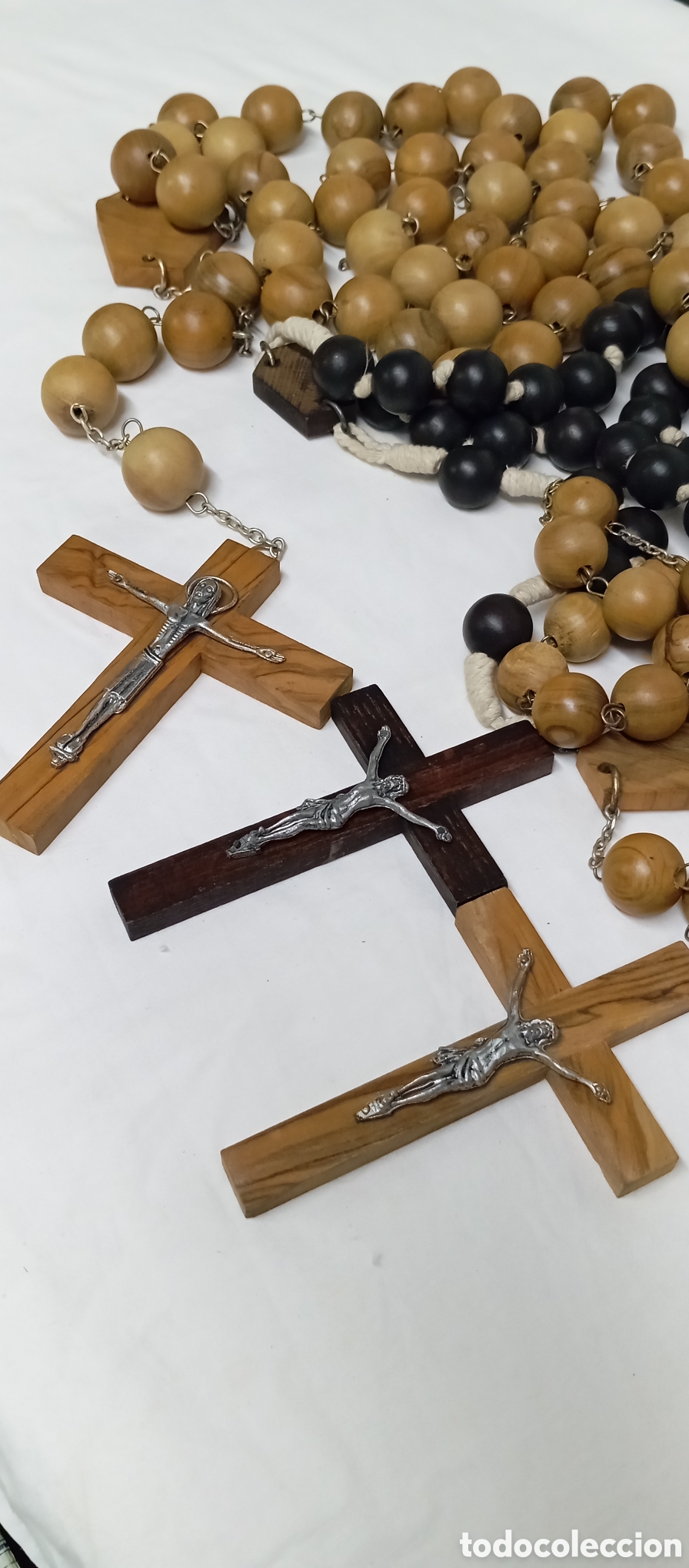 Antig&uuml;edades: 3 ROSARIOS DE MADERA DEL SIGLO XX - Foto 11