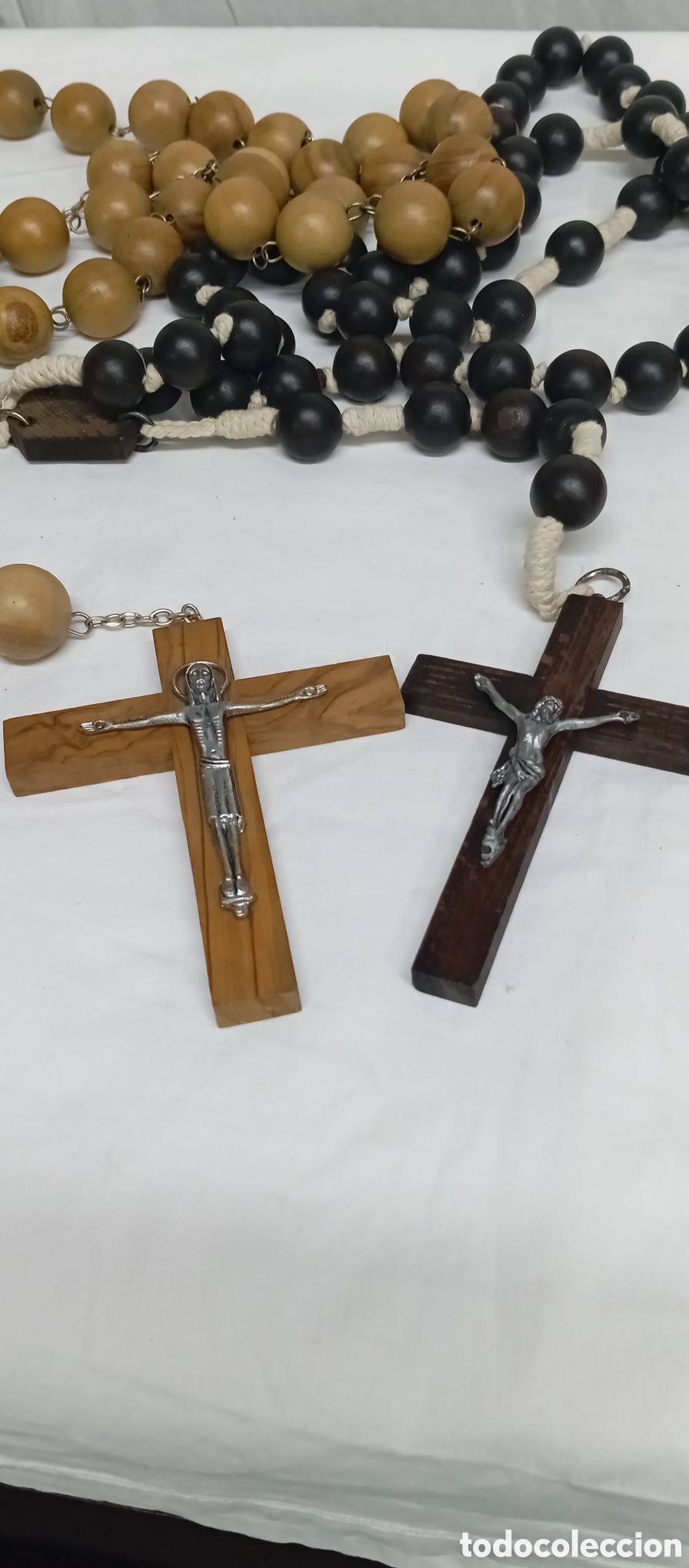 Antig&uuml;edades: 3 ROSARIOS DE MADERA DEL SIGLO XX - Foto 12