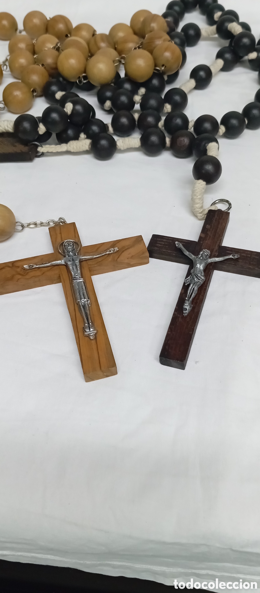 Antig&uuml;edades: 3 ROSARIOS DE MADERA DEL SIGLO XX - Foto 13