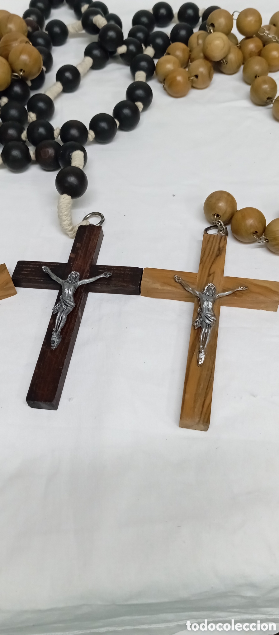 Antig&uuml;edades: 3 ROSARIOS DE MADERA DEL SIGLO XX - Foto 14