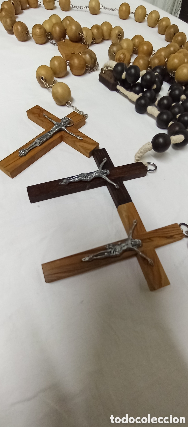 Antig&uuml;edades: 3 ROSARIOS DE MADERA DEL SIGLO XX - Foto 16