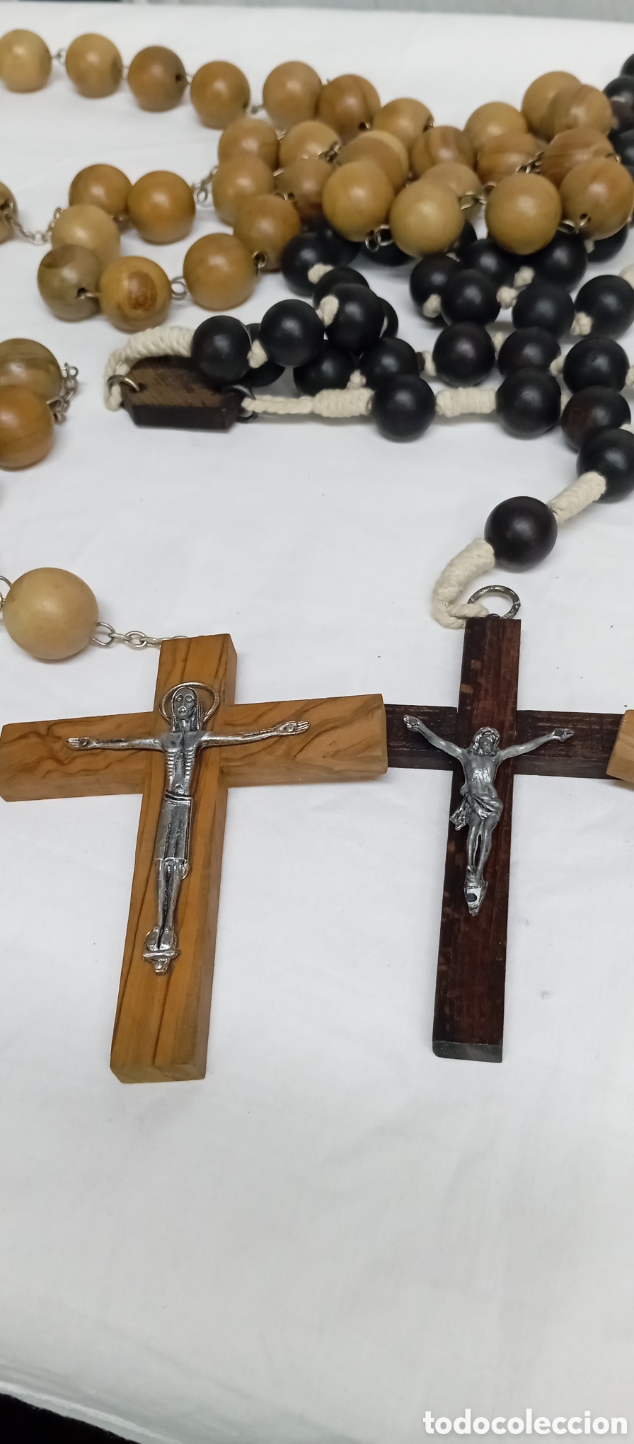 Antig&uuml;edades: 3 ROSARIOS DE MADERA DEL SIGLO XX - Foto 17