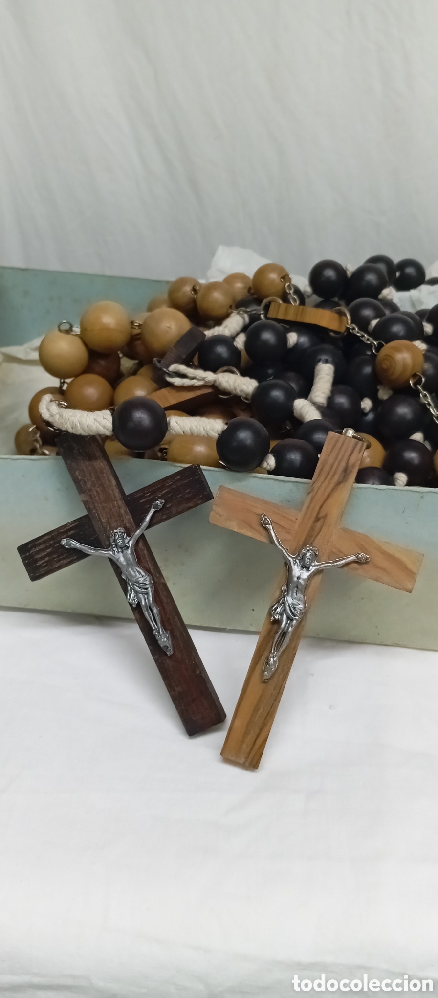 Antig&uuml;edades: 3 ROSARIOS DE MADERA DEL SIGLO XX - Foto 20
