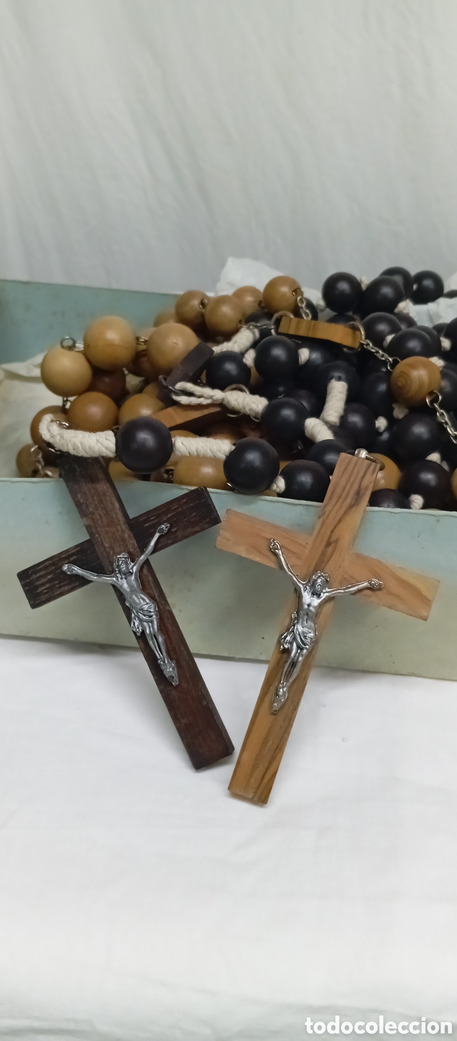 Antig&uuml;edades: 3 ROSARIOS DE MADERA DEL SIGLO XX - Foto 21