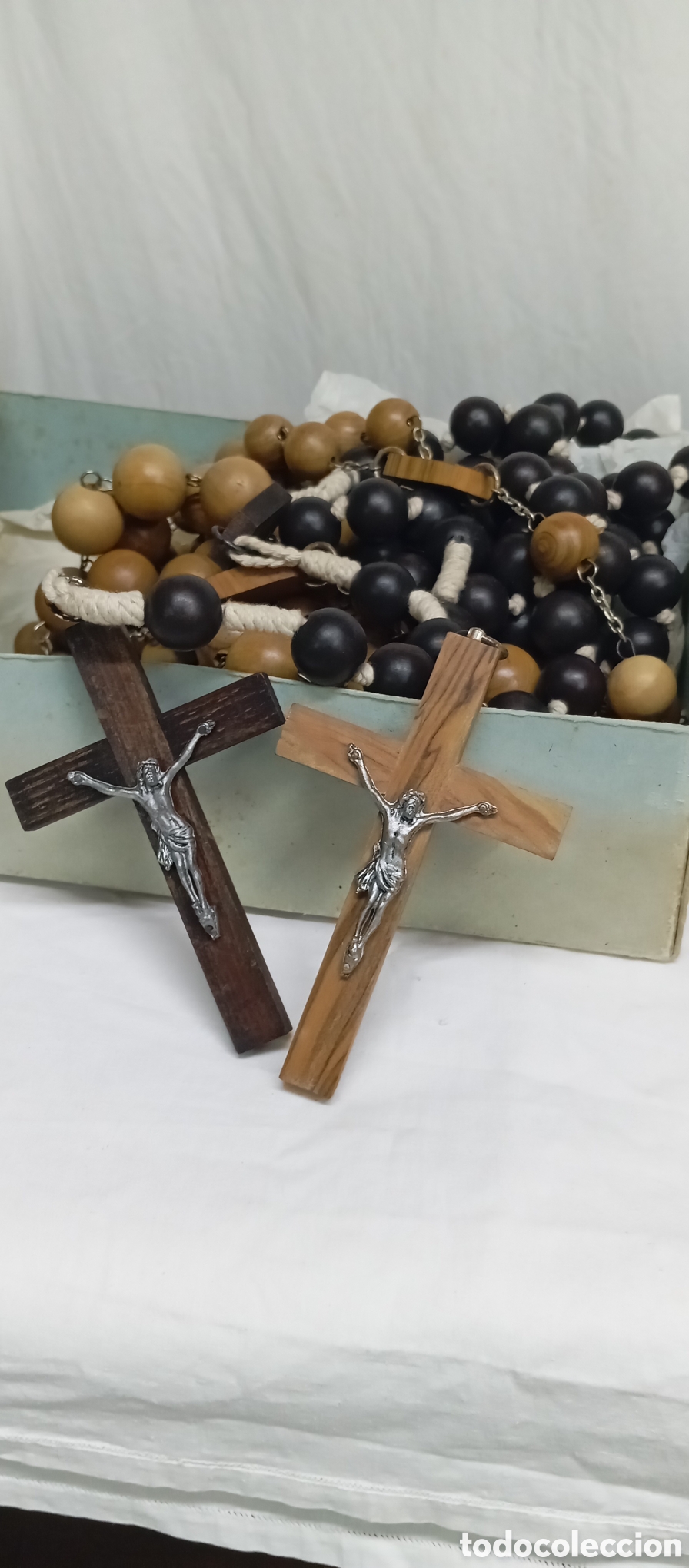 Antig&uuml;edades: 3 ROSARIOS DE MADERA DEL SIGLO XX - Foto 22