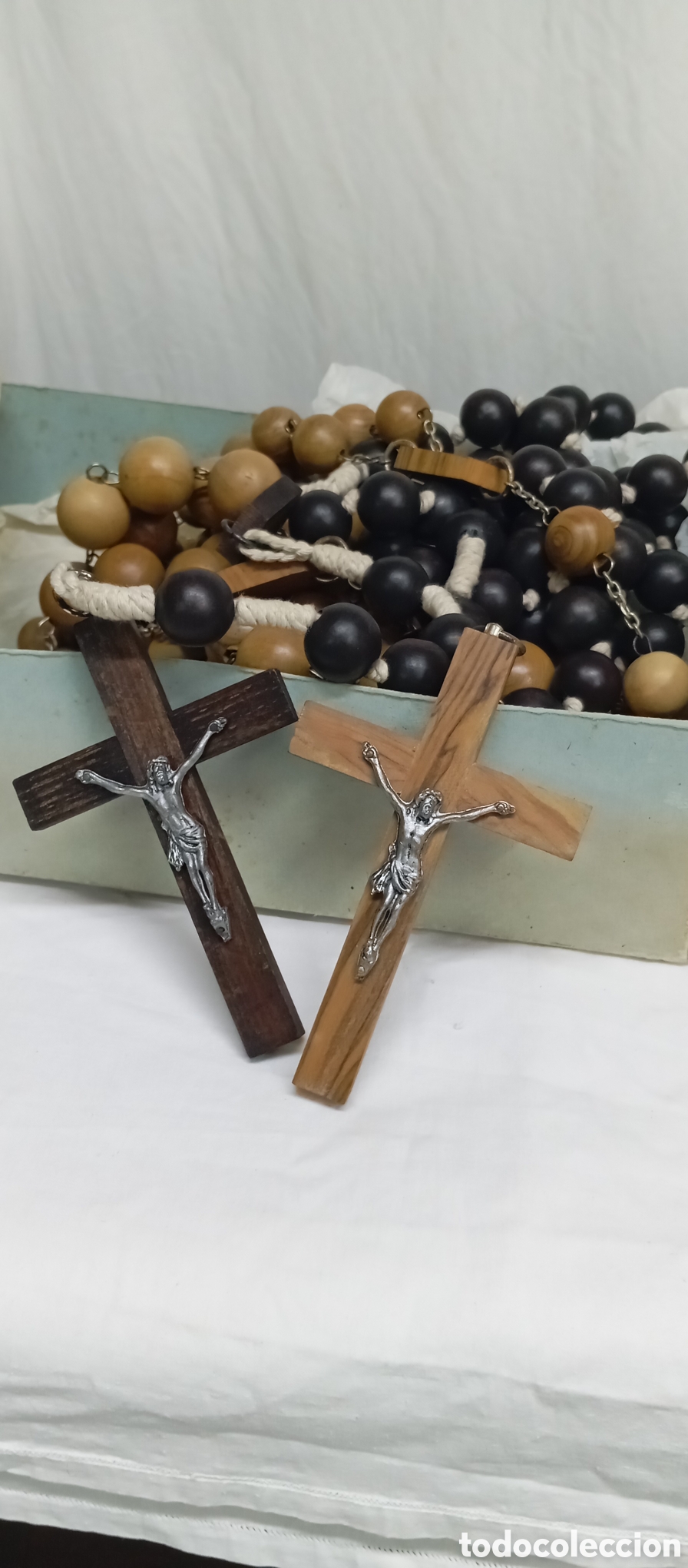 Antig&uuml;edades: 3 ROSARIOS DE MADERA DEL SIGLO XX - Foto 23