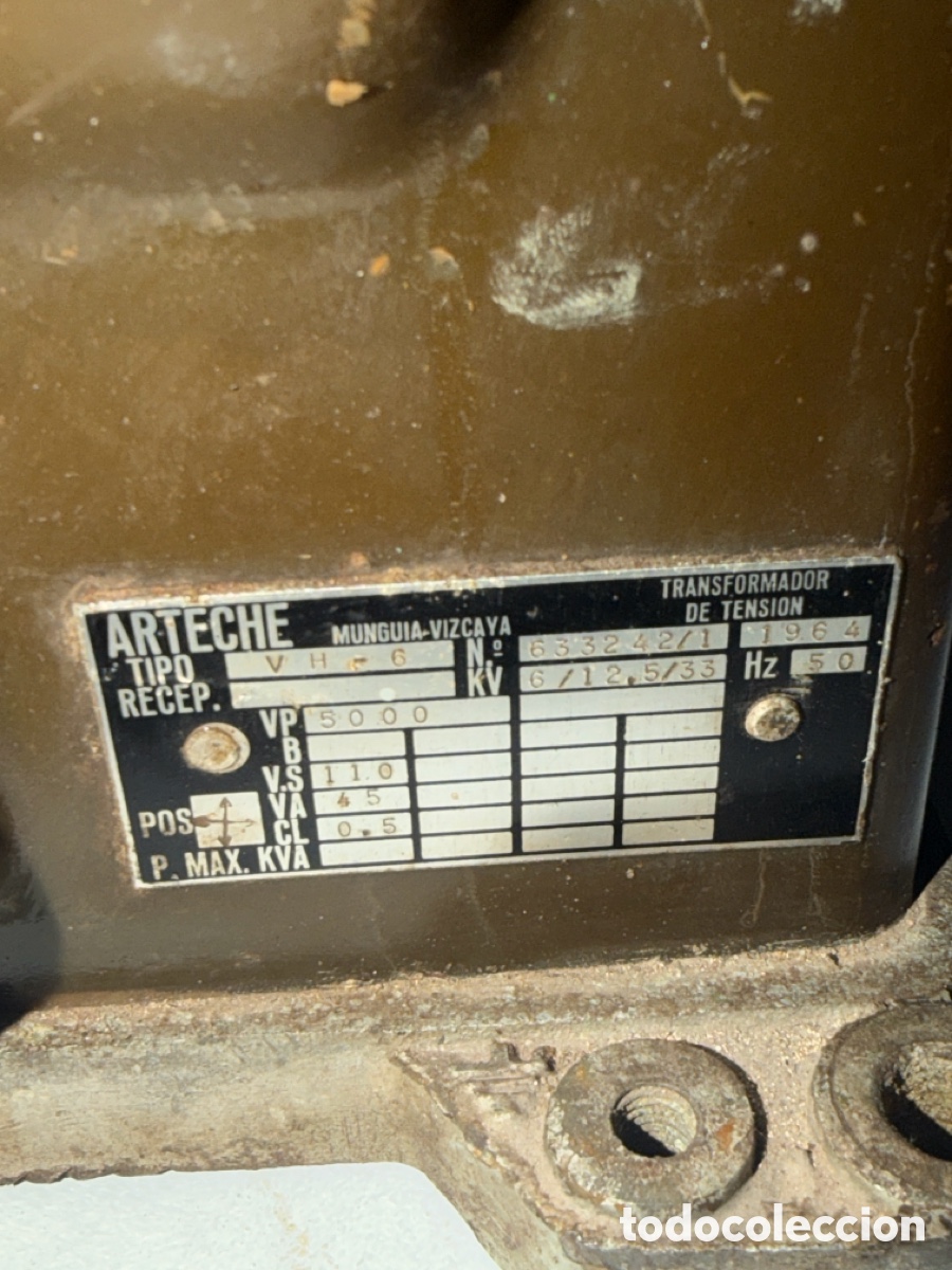 Antig&uuml;edades: Transformador ARTECHE 1964 industrial - Foto 3