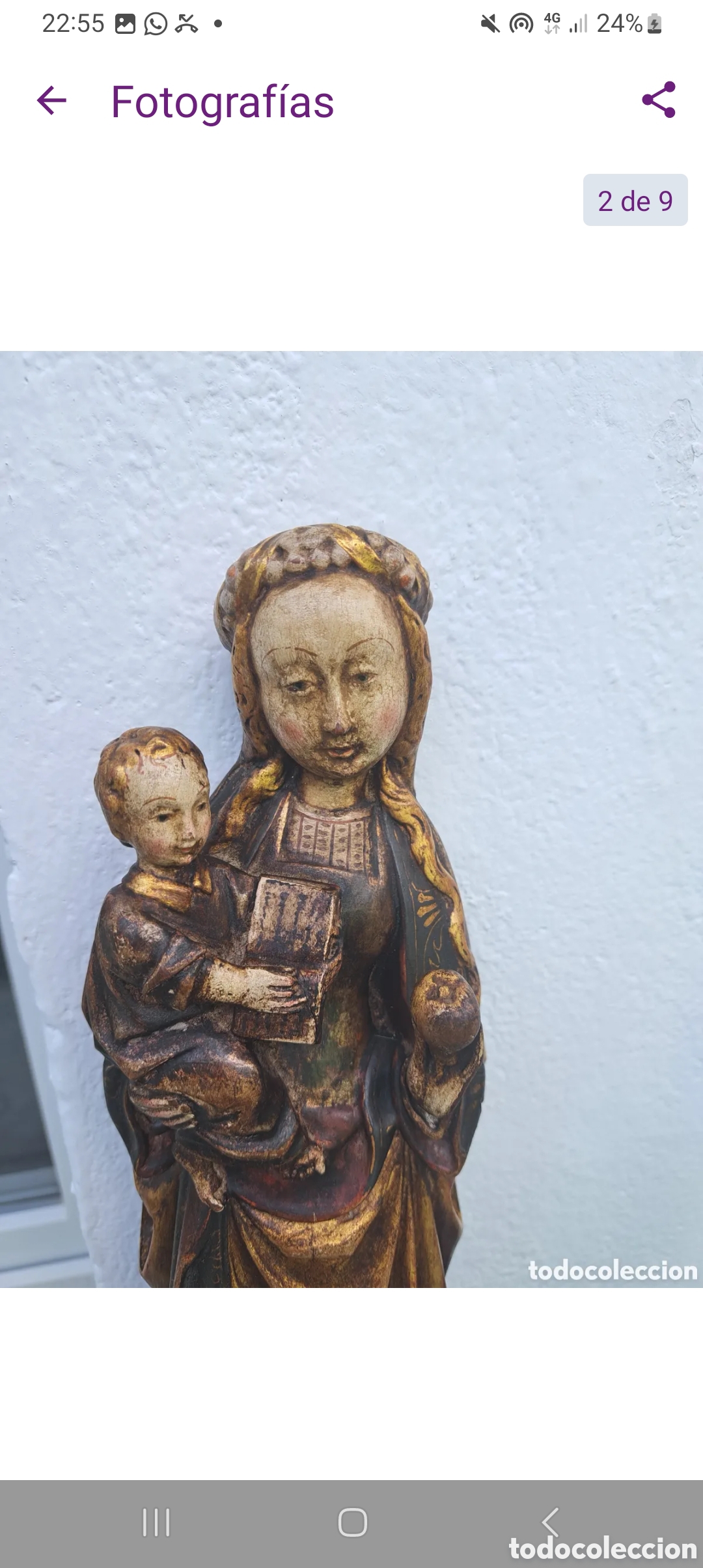 Antig&uuml;edades: Virgen con ni&ntilde;o estilo flamenca - Foto 2