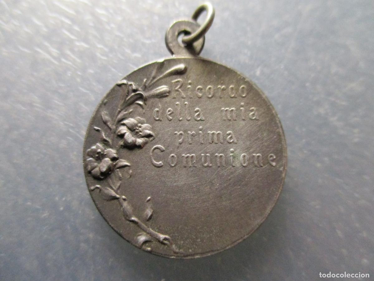 Antig&uuml;edades: MEDALLA RELIGIOSA RECUERDO DE LA PRIMERA COMUNION - EUCARESTIA PROBL. PLATA - Foto 4