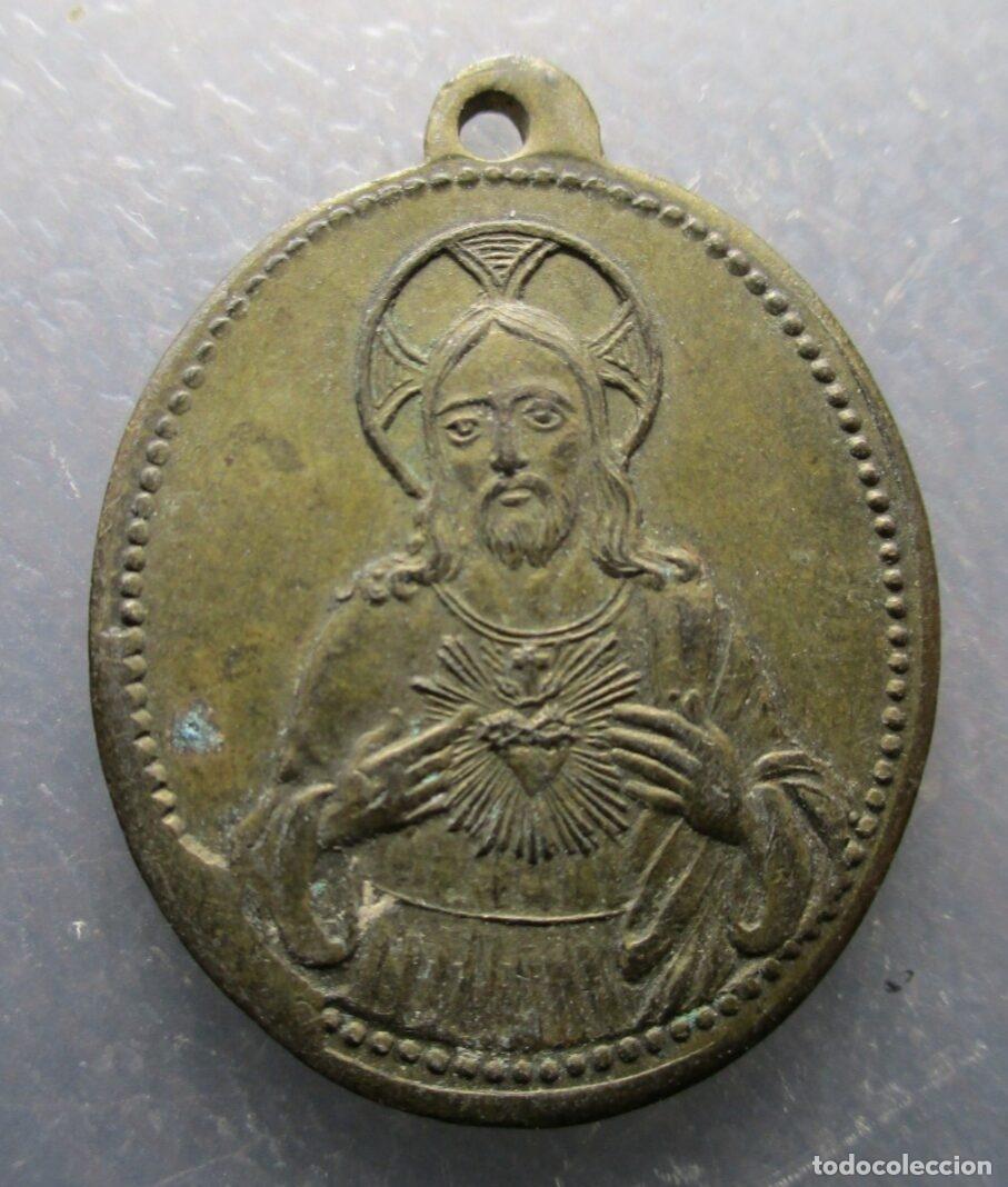 Antig&uuml;edades: MEDALLA RELIGIOSA CORAZON DE JESUS - Foto 2