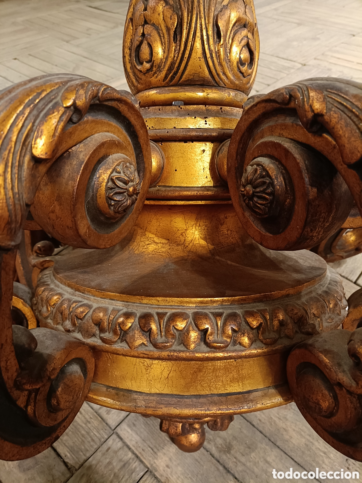 Antig&uuml;edades: Gran l&aacute;mpara chandelier de madera - Foto 8