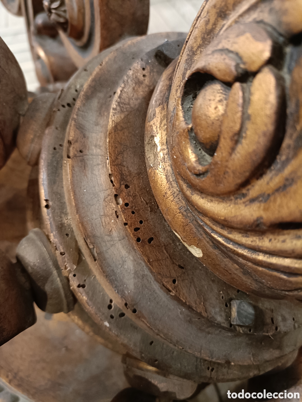 Antig&uuml;edades: Gran l&aacute;mpara chandelier de madera - Foto 9