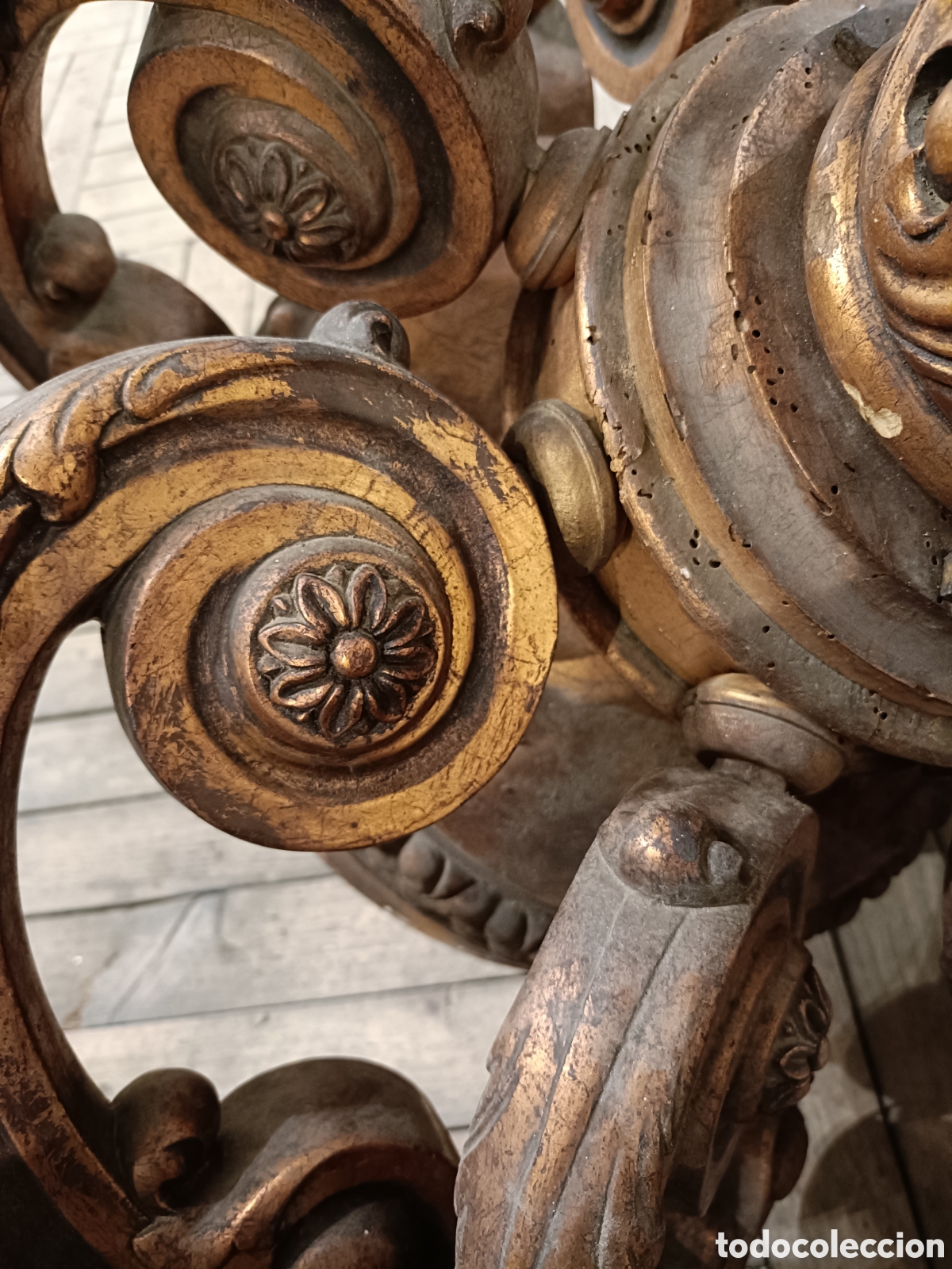 Antig&uuml;edades: Gran l&aacute;mpara chandelier de madera - Foto 10