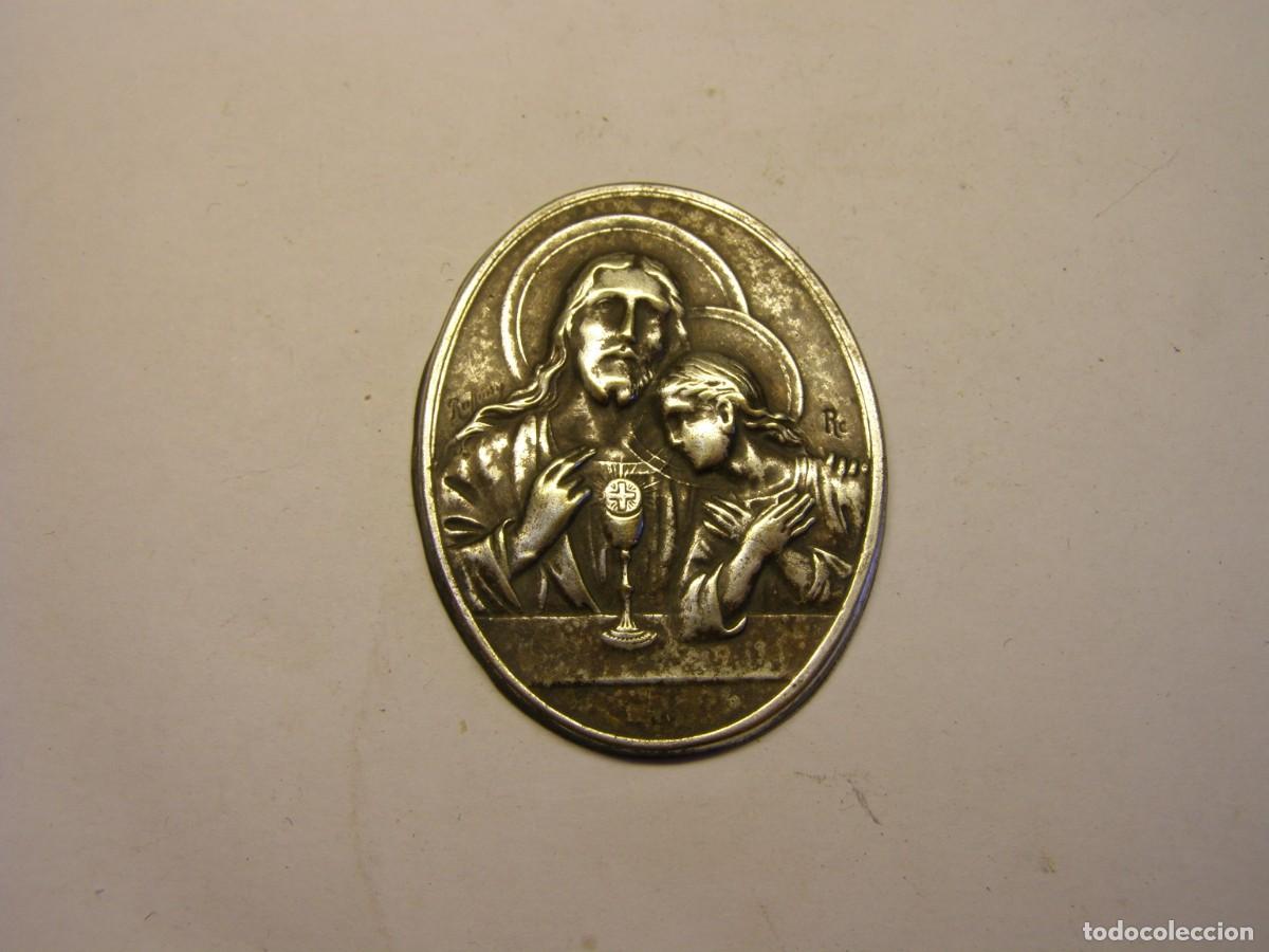 Antig&uuml;edades: Vieja placa religiosa protectora. Eucarist&iacute;a. - Foto 1