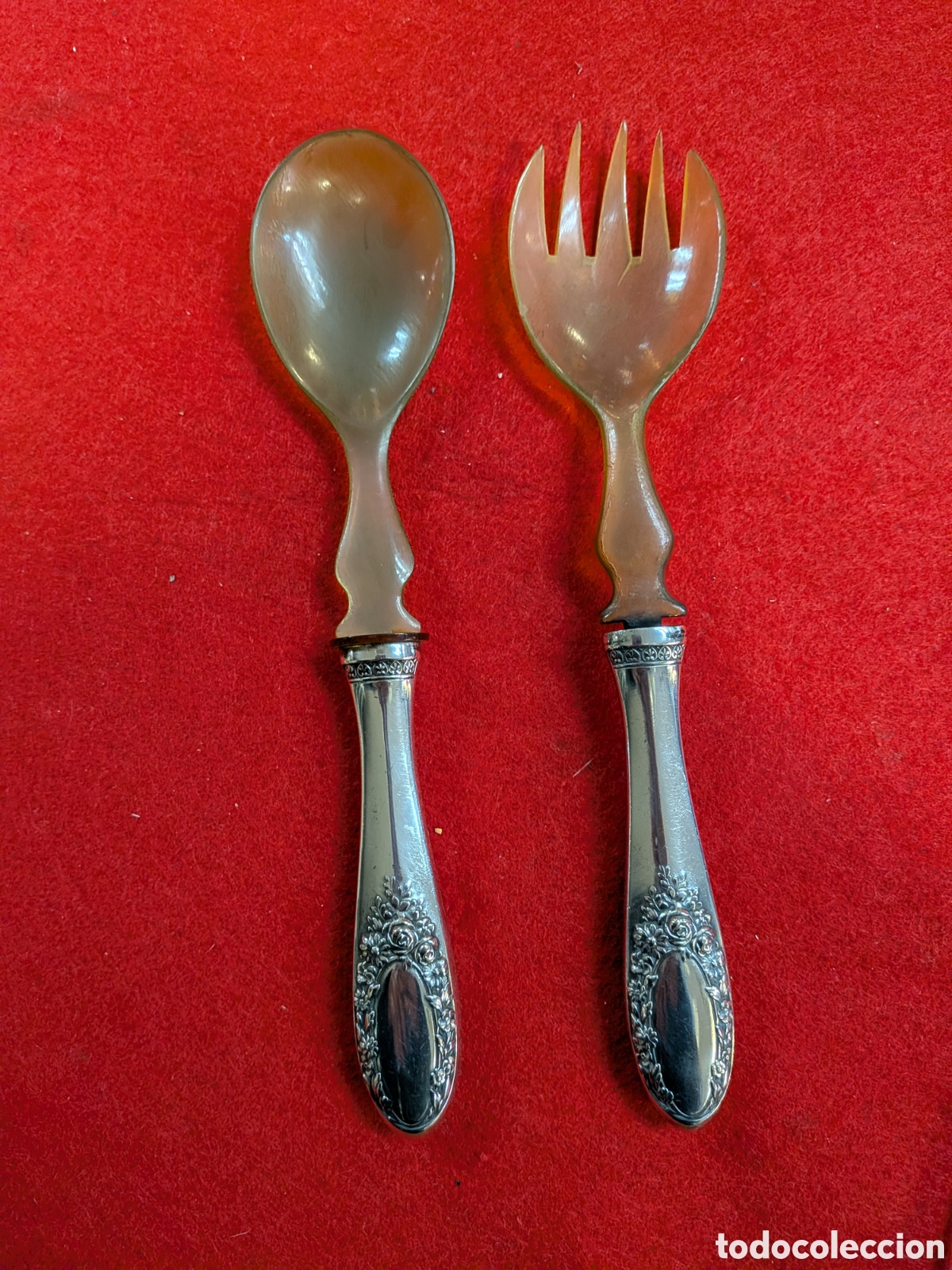 Antig&uuml;edades: Cubiertos de servir para ensaladas. alpaca. REF-9474 - Foto 1