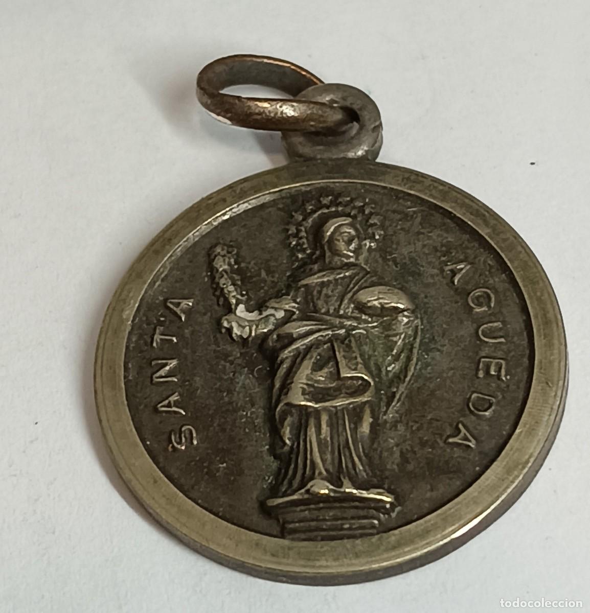 Antig&uuml;edades: MEDALLA DE SANTA AGUEDA PLATEADA - Foto 1