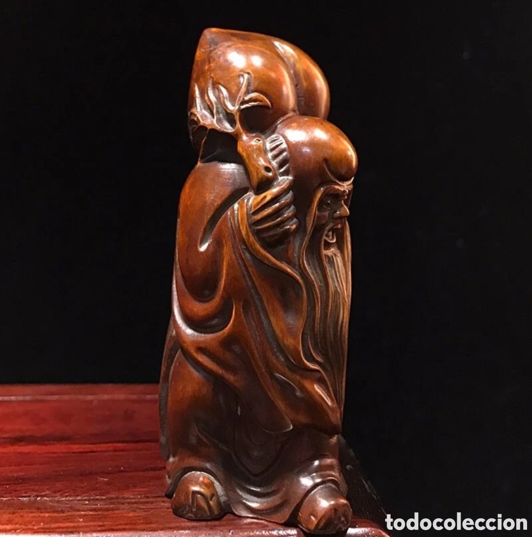 Antig&uuml;edades: Precioso netsuke OKIMONO dios de la longevidad - Foto 2