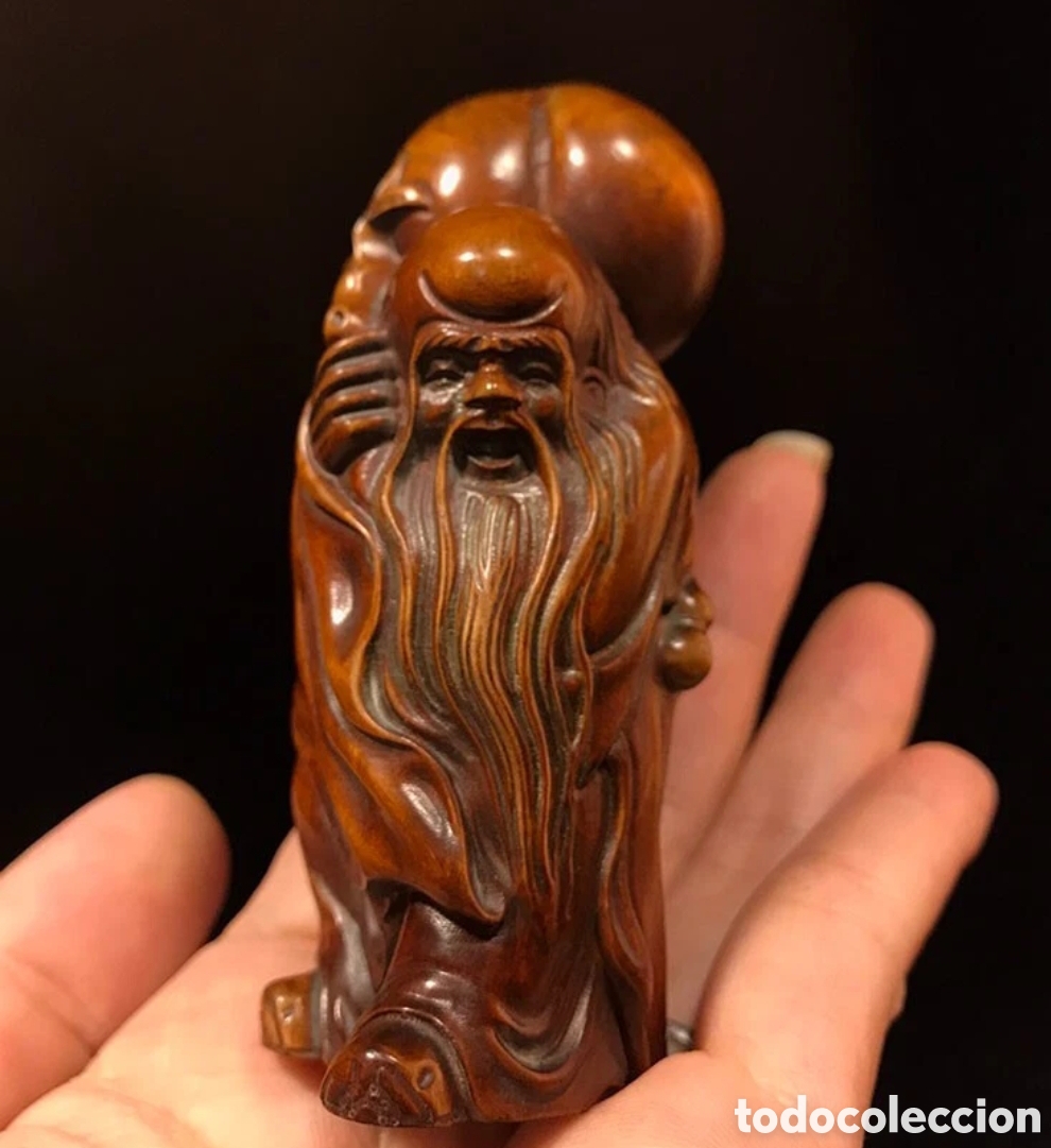 Antig&uuml;edades: Precioso netsuke OKIMONO dios de la longevidad - Foto 1