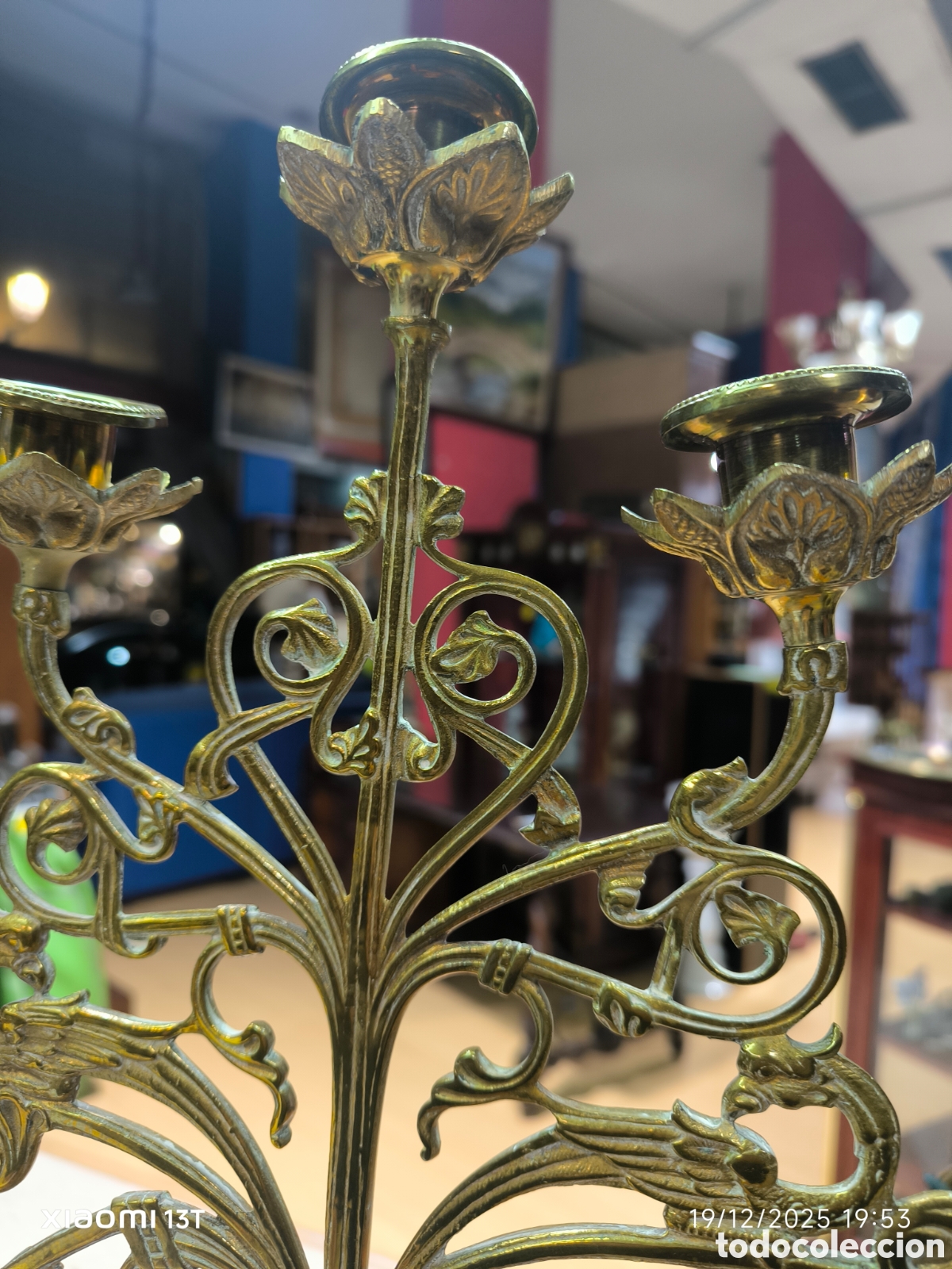 Antig&uuml;edades: Candelabro de 5 brazos - Foto 5