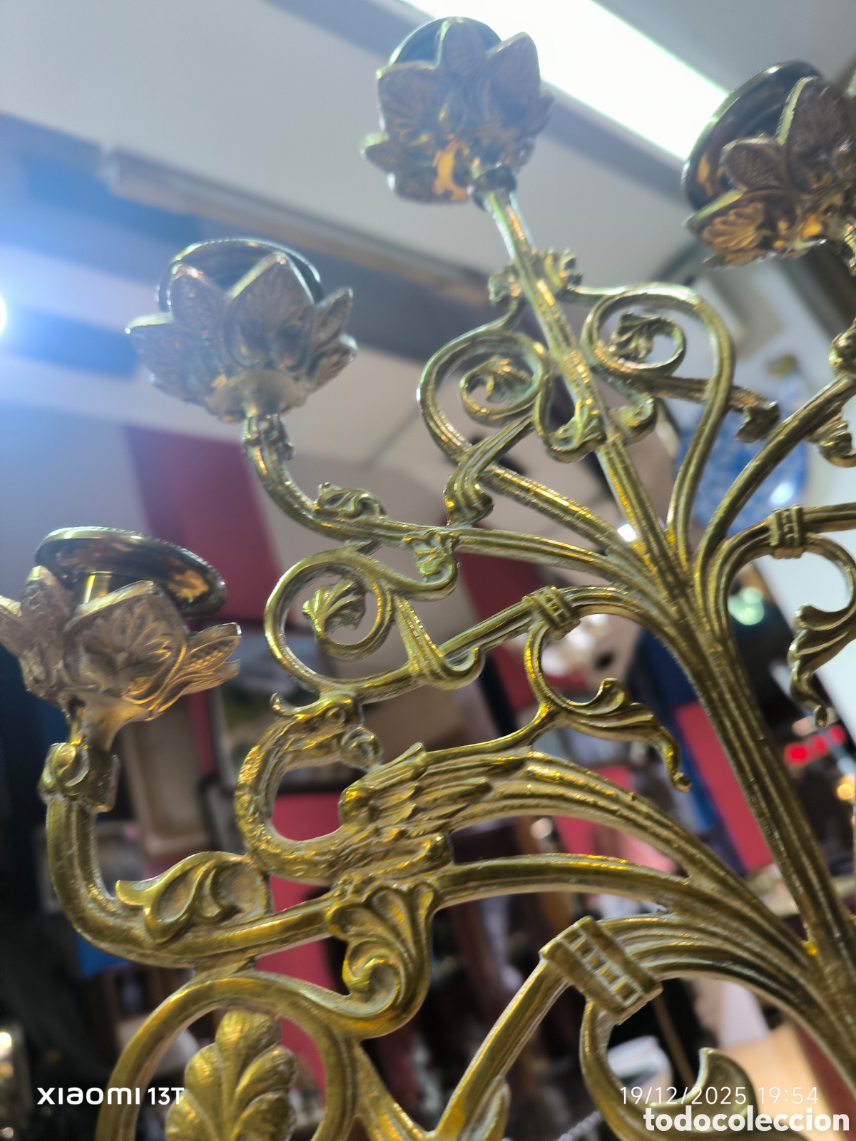 Antig&uuml;edades: Candelabro de 5 brazos - Foto 9