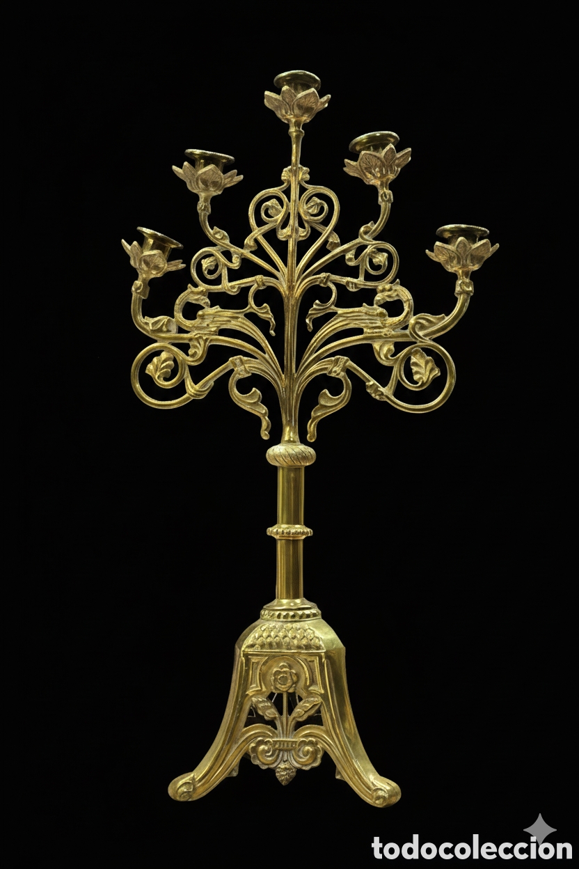 Antig&uuml;edades: Candelabro de 5 brazos - Foto 1