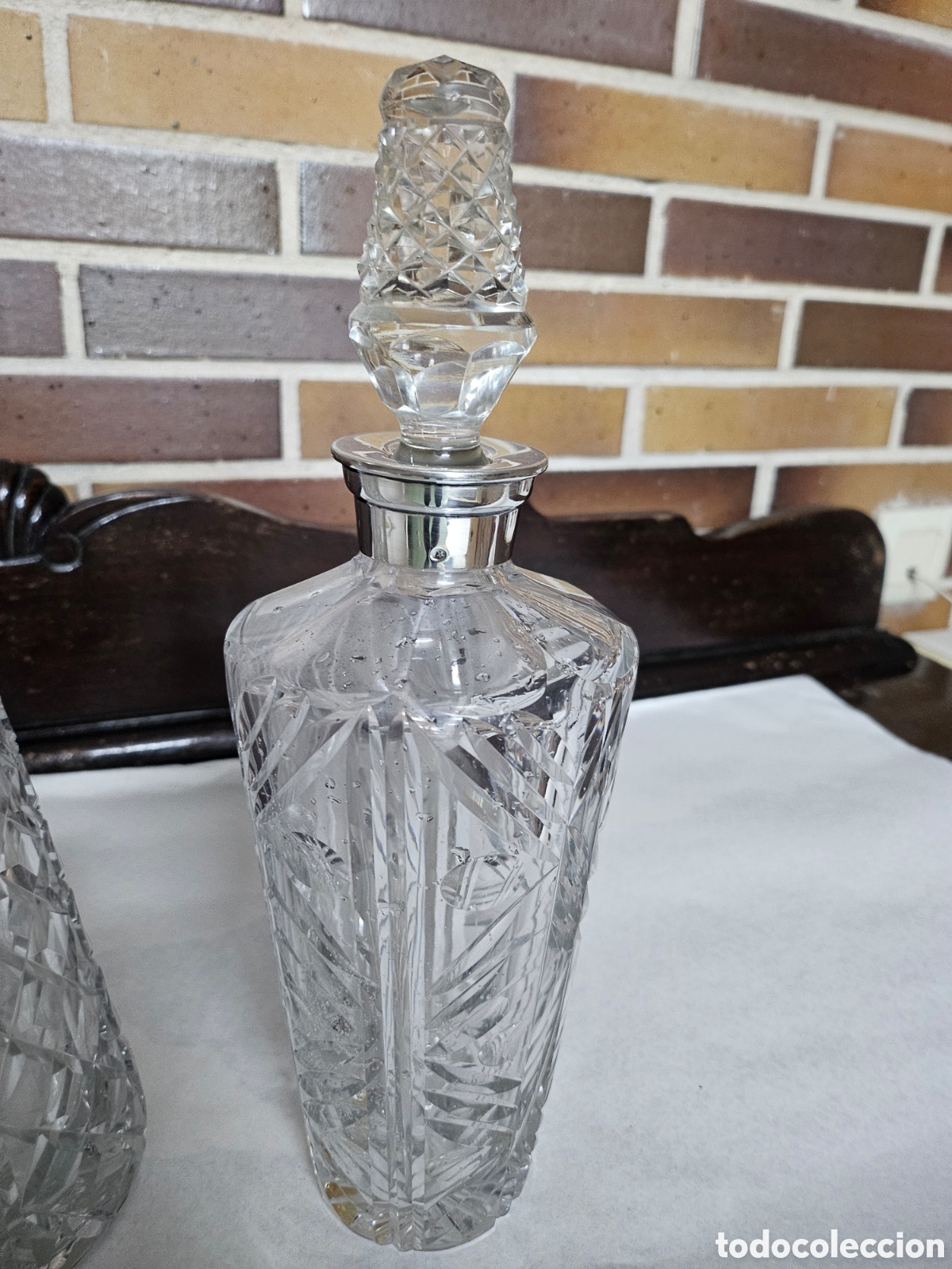 Antig&uuml;edades: licorera antigua cuello de plata - Foto 1