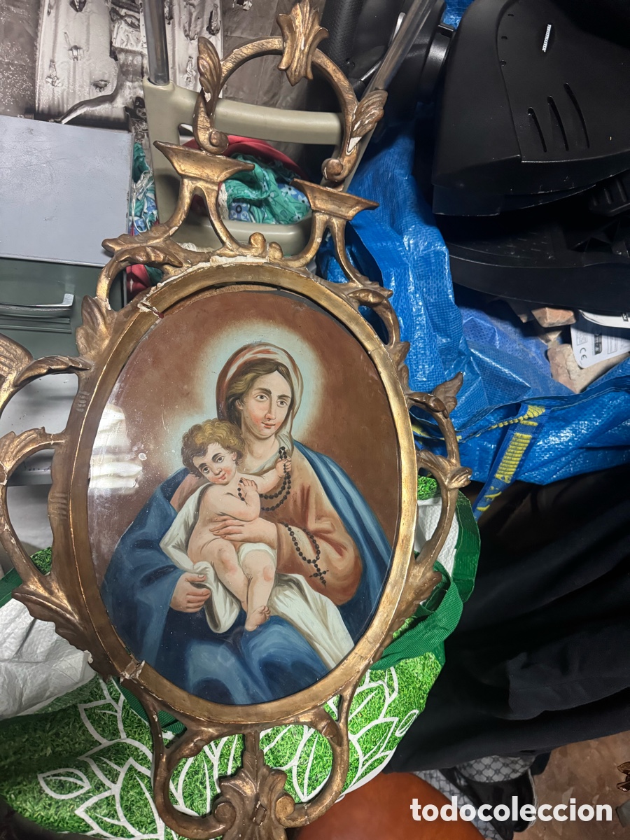 Antig&uuml;edades: Cornucopia con cristal pintado siglo XVIII - Foto 2