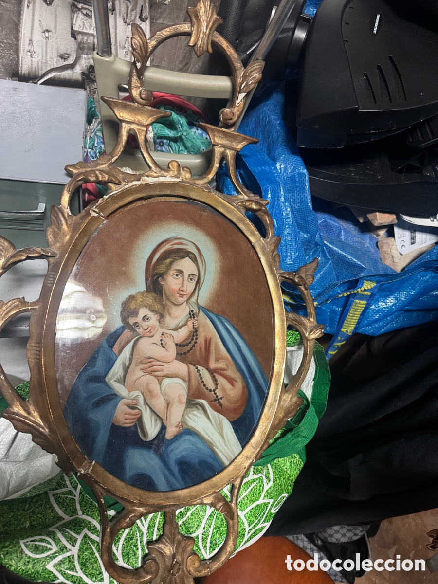 Antig&uuml;edades: Cornucopia con cristal pintado siglo XVIII - Foto 3