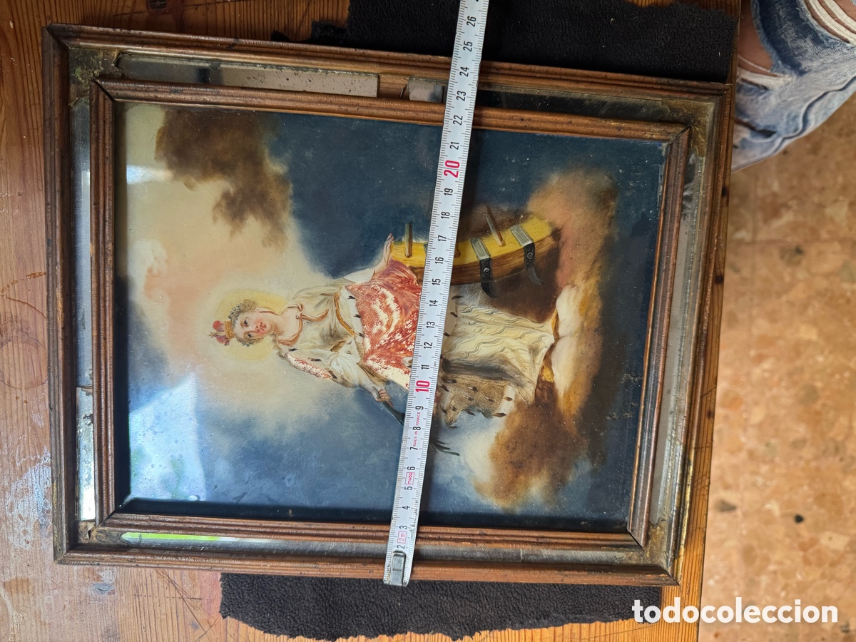 Antig&uuml;edades: Cuadro distal pintado siglo XIX - Foto 2