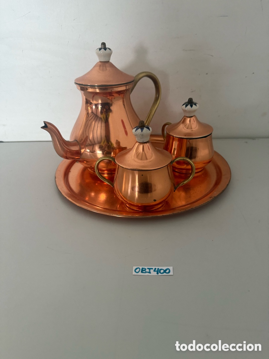 Antig&uuml;edades: Antiguo Juego de caf&eacute; en cobre - Foto 1