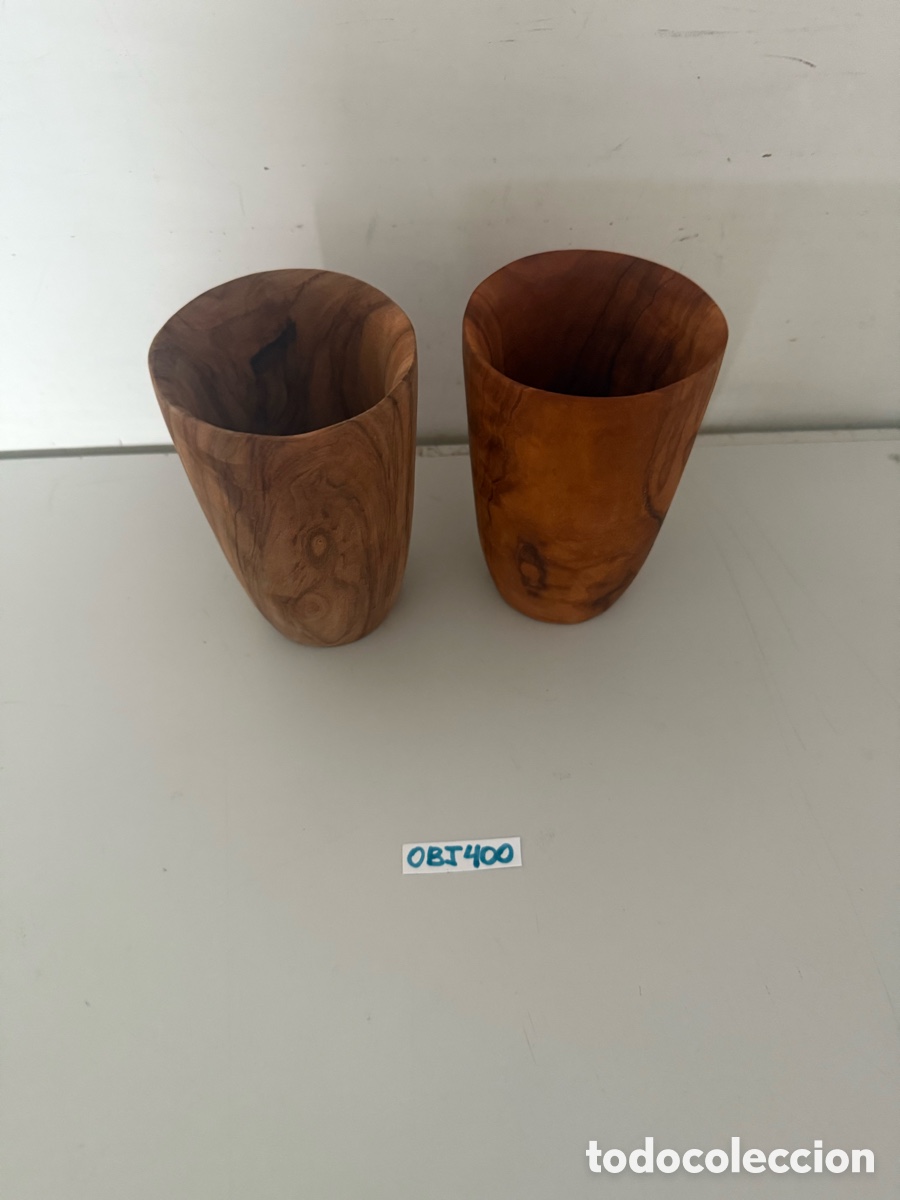 Antig&uuml;edades: Vasos de madera de teca - Foto 2