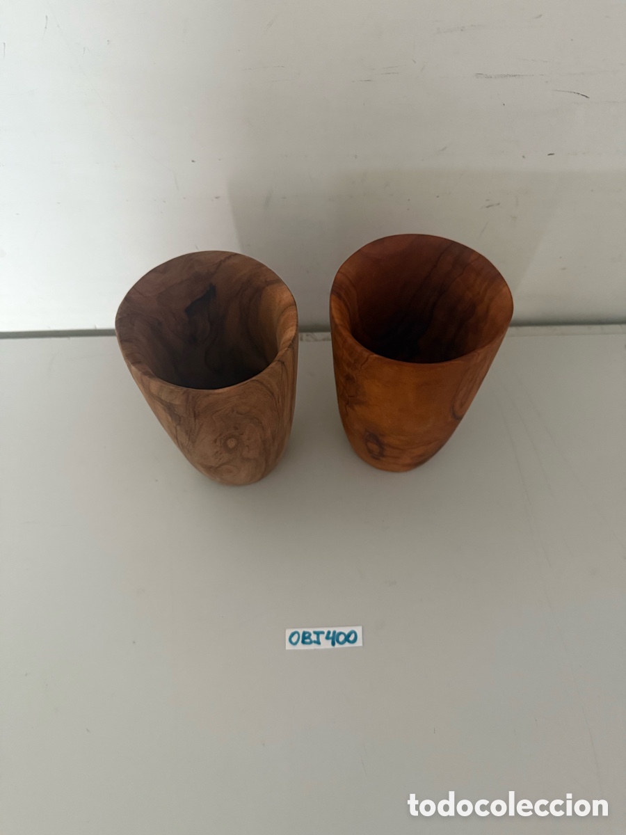 Antig&uuml;edades: Vasos de madera de teca - Foto 3