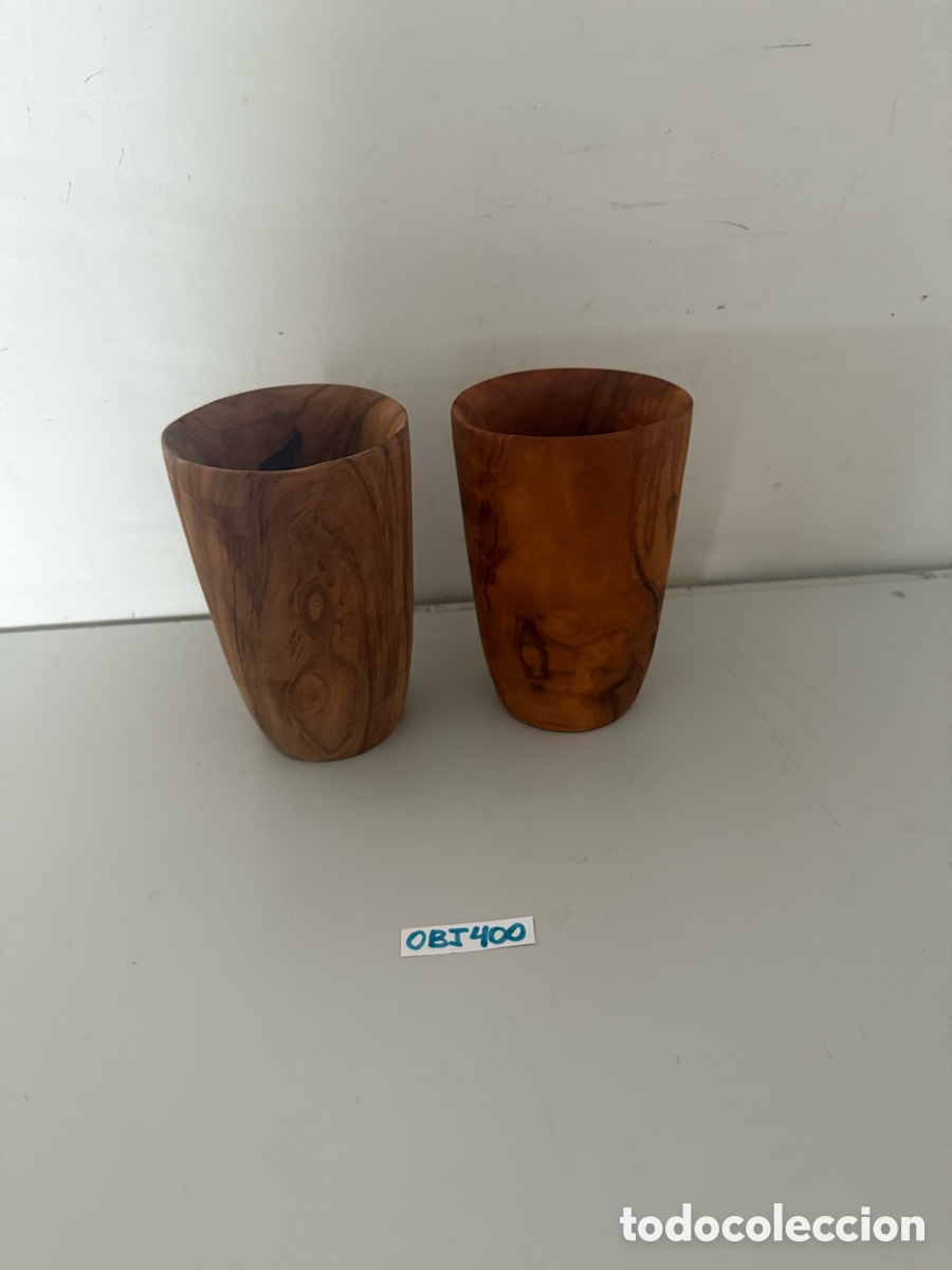 Antig&uuml;edades: Vasos de madera de teca - Foto 1
