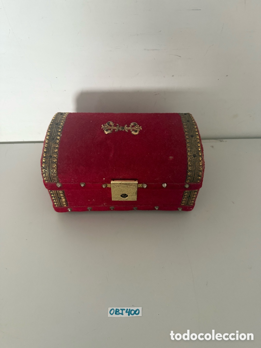 Antig&uuml;edades: Caja joyero terciopelo rojo - Foto 2