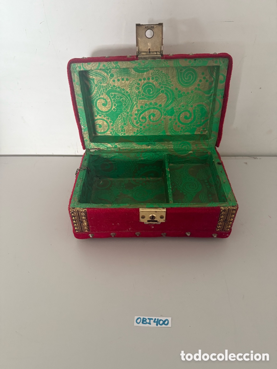 Antig&uuml;edades: Caja joyero terciopelo rojo - Foto 3
