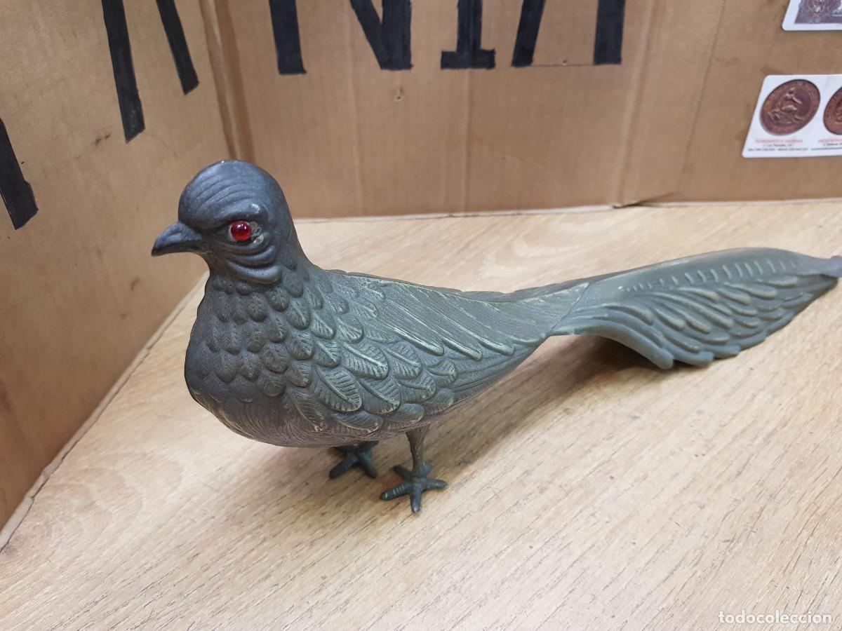 Antig&uuml;edades: PAJARO FAISAN DE METAL - Foto 2
