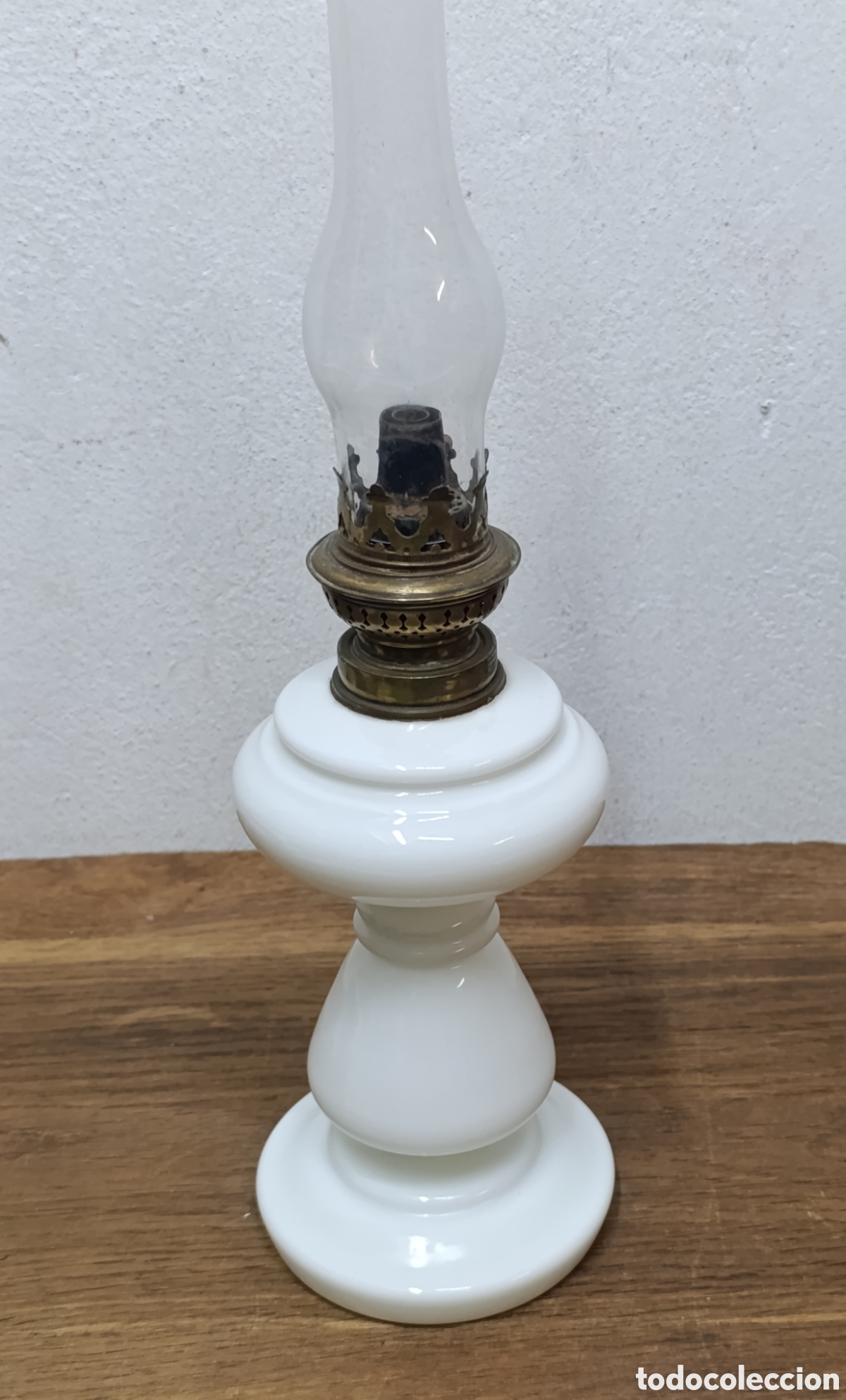 Antig&uuml;edades: MUY BONITO Y ANTIGUO QUINQU&Eacute; DE OPALINA Y BRONCE - Foto 6