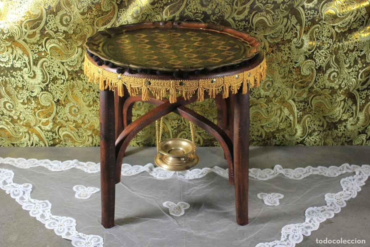 Antiques: Antigua Mesa Pintada a Mano, Mesa Florentina, Mesa de Madera