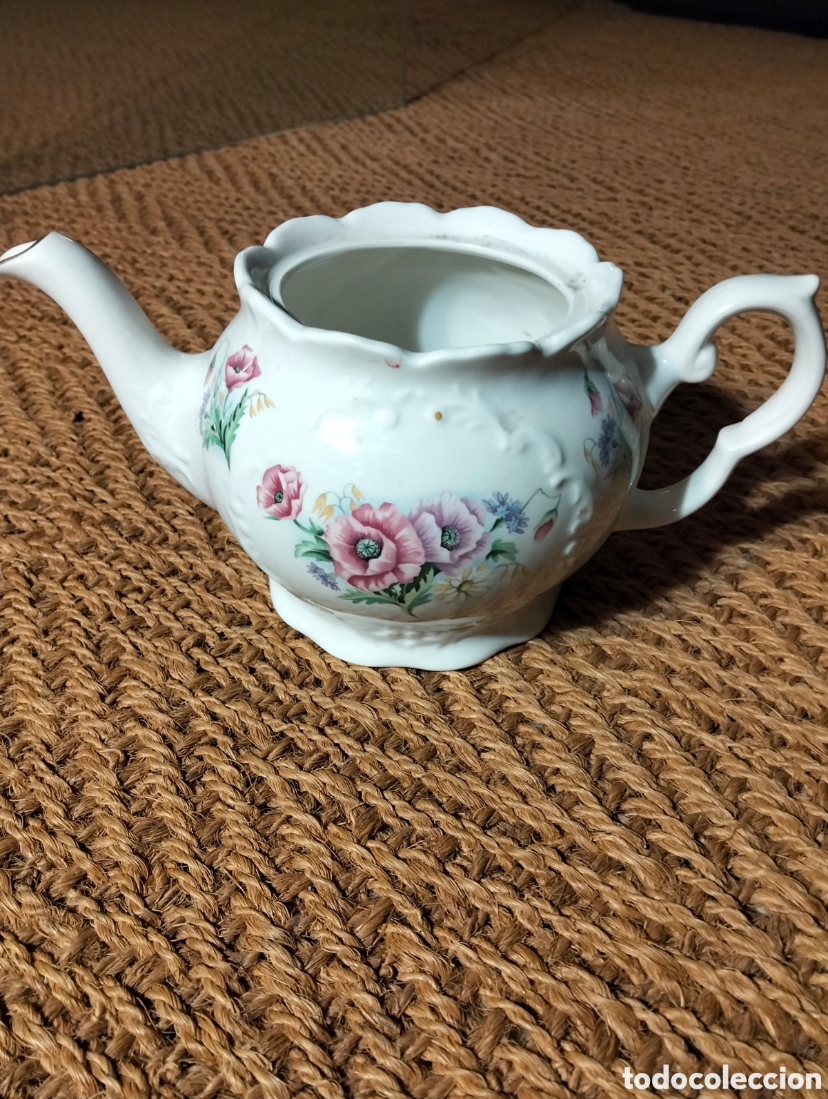 Antig&uuml;edades: Tetera Fine Bone China / hecha en Inglaterra y pintada a mano - Foto 2
