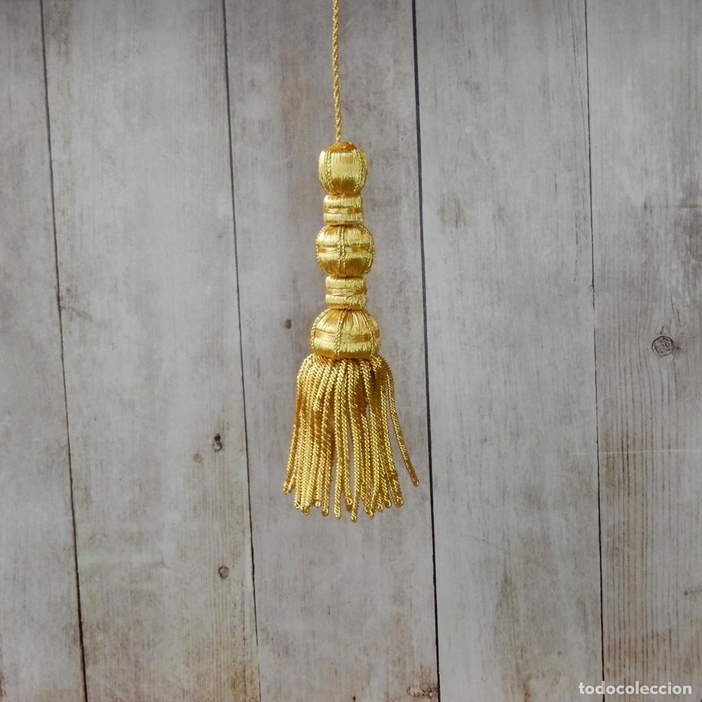 Antig&uuml;edades: Borla Dorada con Fleco de canutillo 12cm - Foto 1