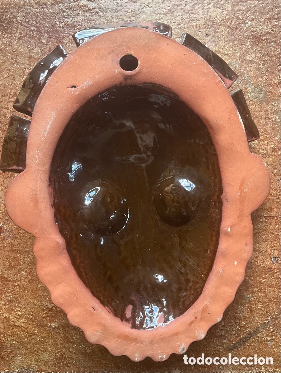 Antig&uuml;edades: M&aacute;scara de cer&aacute;mica azteca - Foto 2
