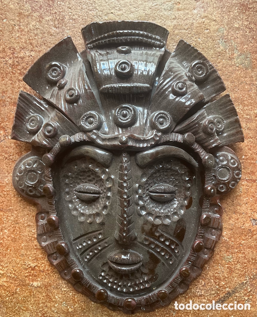 Antig&uuml;edades: M&aacute;scara de cer&aacute;mica azteca - Foto 1