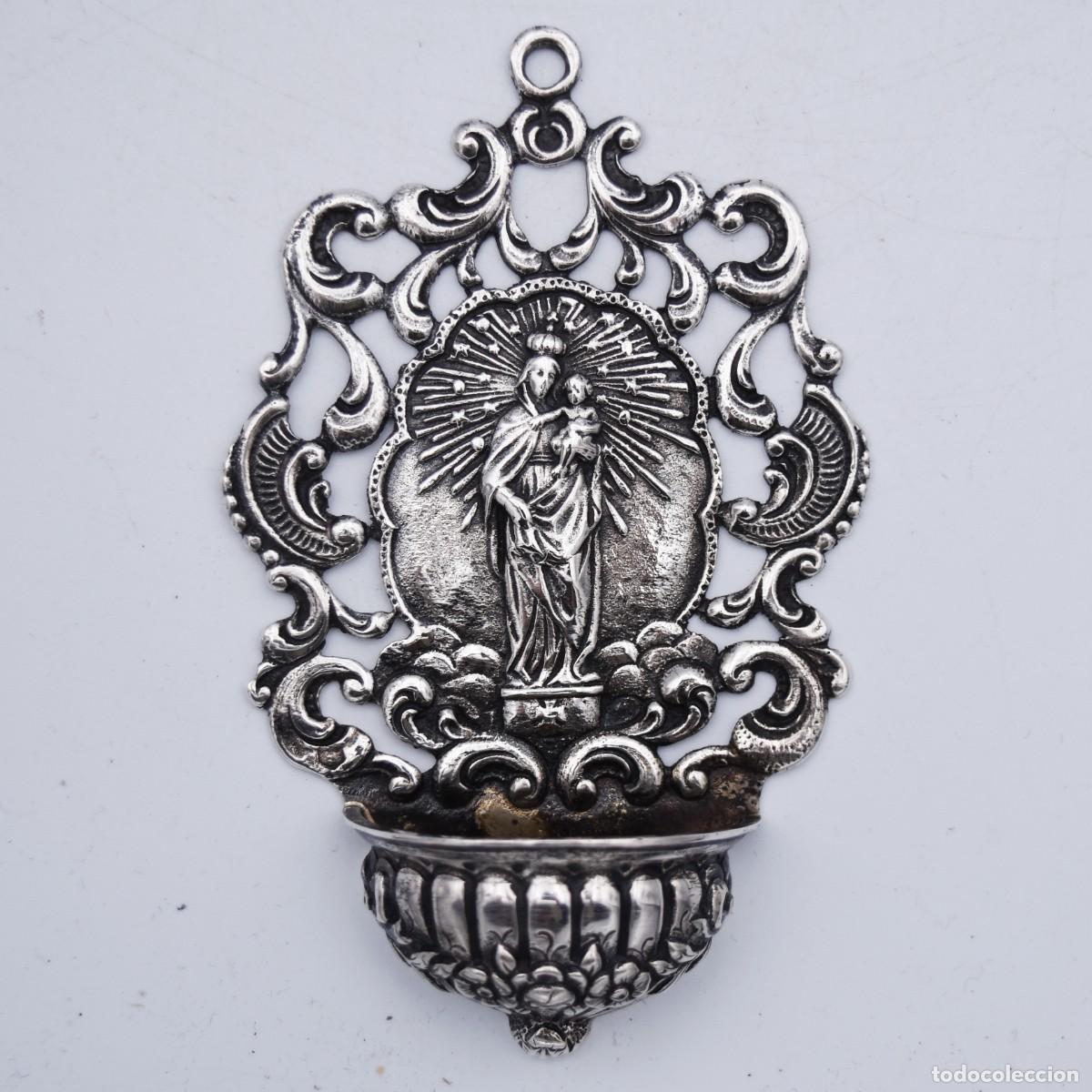 Antig&uuml;edades: Benditera antigua de plata - Foto 6