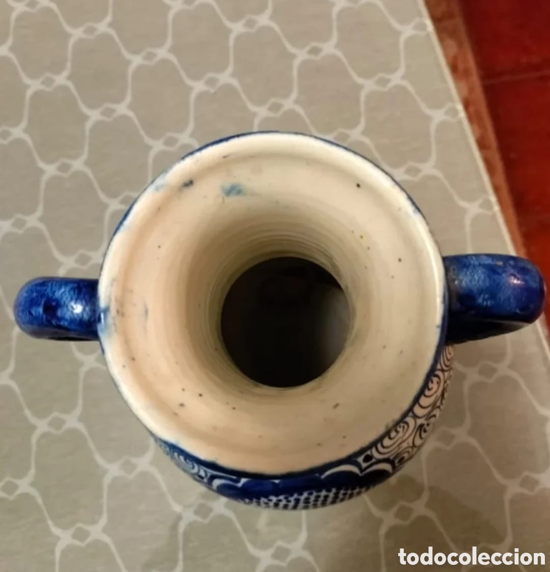 Antig&uuml;edades: Jarr&oacute;n de Manises en blanco y azul - Foto 3