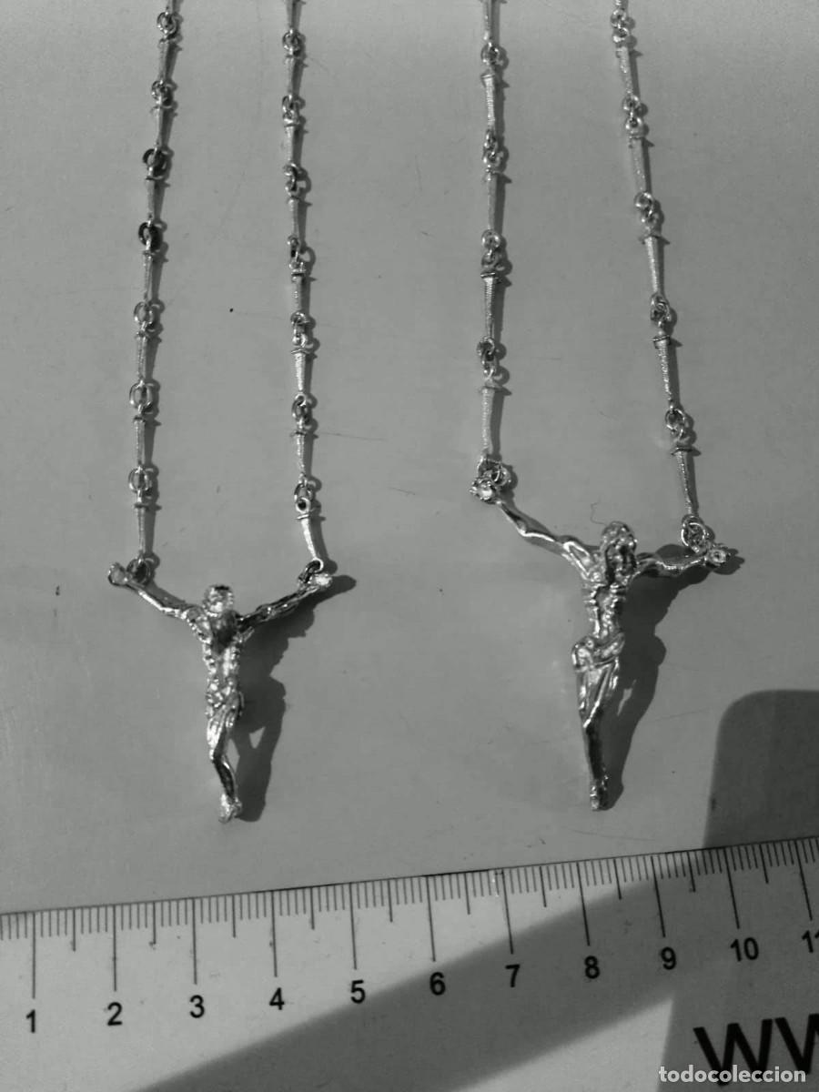Antig&uuml;edades: cristo dali con cadena de clavos en plata de ley - 50cms - Foto 2