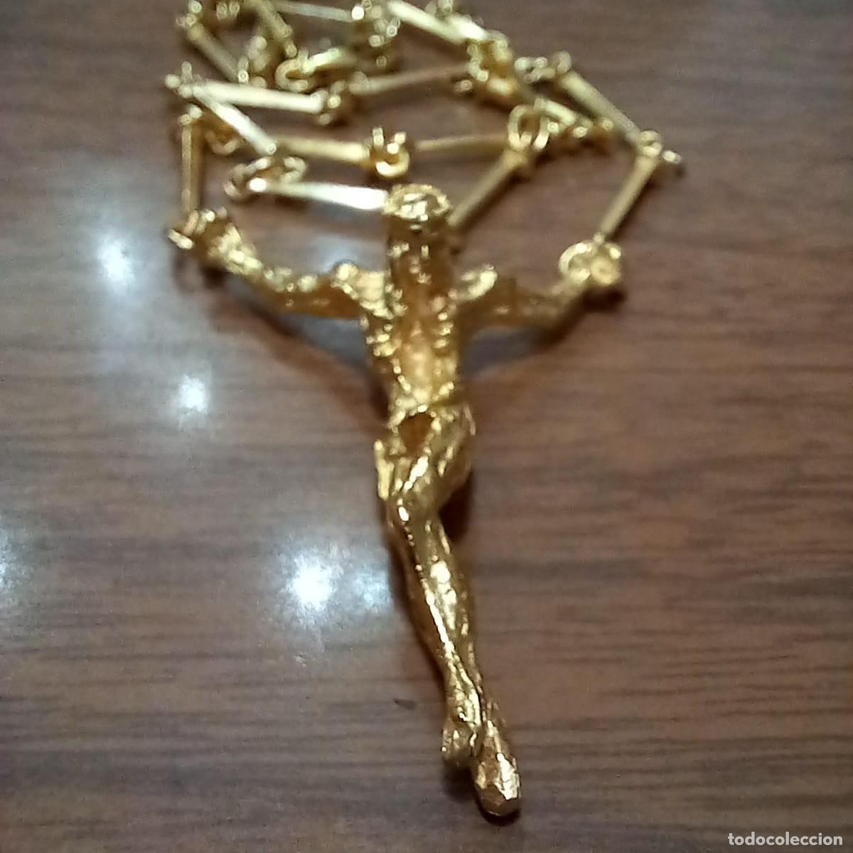 Antig&uuml;edades: cristo dali con cadena de clavos en plata de ley - 50cms - Foto 5