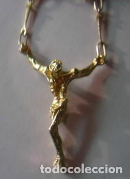 Antig&uuml;edades: cristo dali con cadena de clavos en plata de ley - 50cms - Foto 6